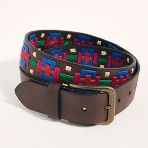 Free People High Summer Leather Embroidered Belt